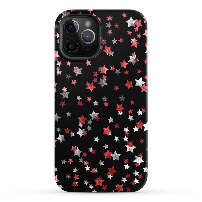 iPhone 12 Pro StrongFit Rust copper and silver party stars by Oana 