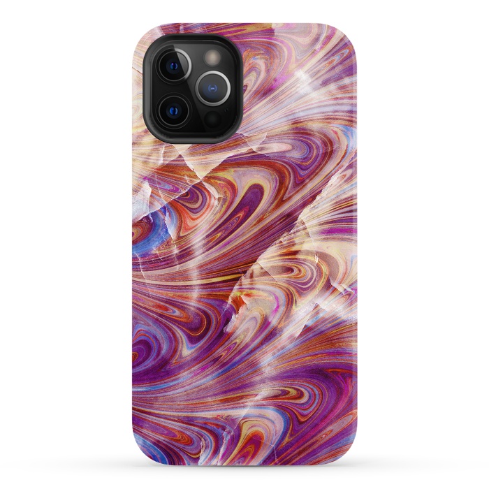 iPhone 12 Pro StrongFit purple pink marble art by Oana 