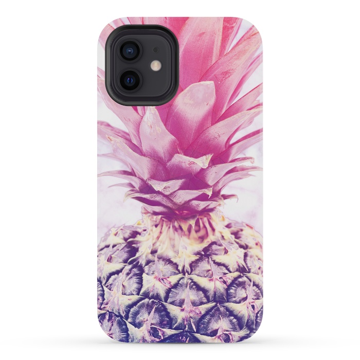 iPhone 12 mini StrongFit Pink pineapple by Oana 