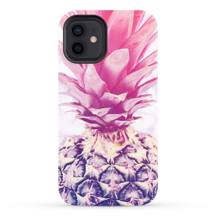 iPhone 12 StrongFit Pink pineapple by Oana 