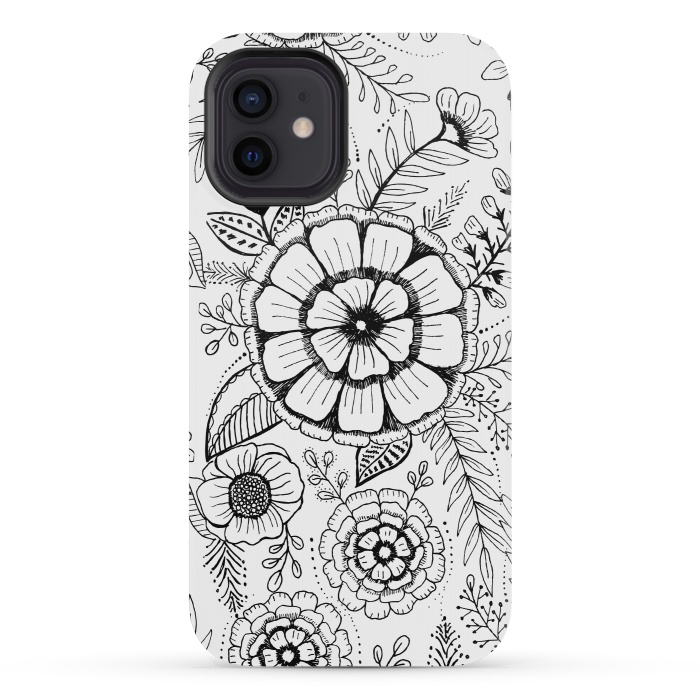 iPhone 12 mini StrongFit Simple Floral by Rose Halsey