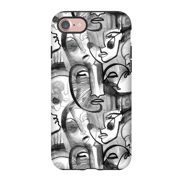 iPhone 7 StrongFit Tribal ink line art portaits by Oana 