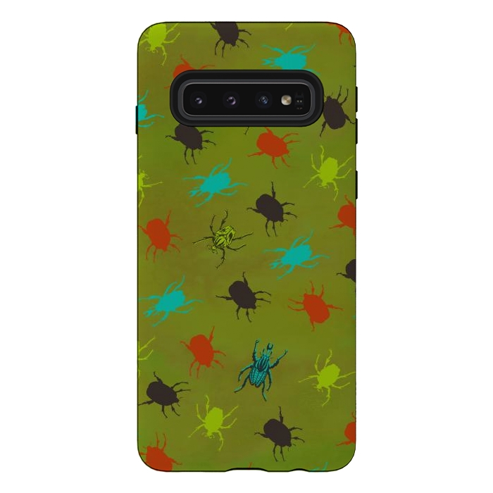 Galaxy S10 StrongFit Beetles & Bugs by Lotti Brown