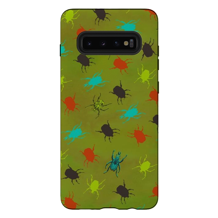 Galaxy S10 plus StrongFit Beetles & Bugs by Lotti Brown