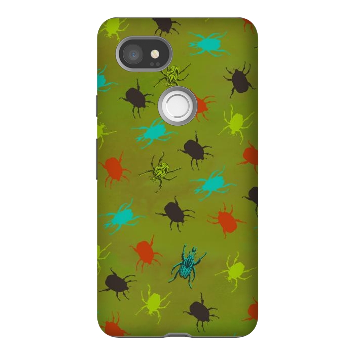 Pixel 2XL StrongFit Beetles & Bugs by Lotti Brown