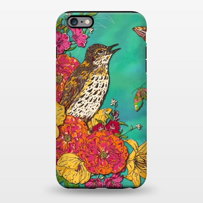 iPhone 6/6s plus StrongFit Floral Songthrush by Lotti Brown