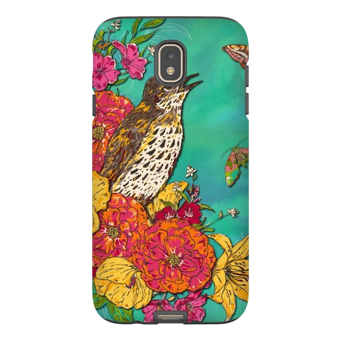 Galaxy J7 StrongFit Floral Songthrush by Lotti Brown
