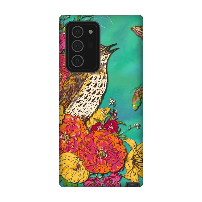 Galaxy Note 20 Ultra StrongFit Floral Songthrush by Lotti Brown