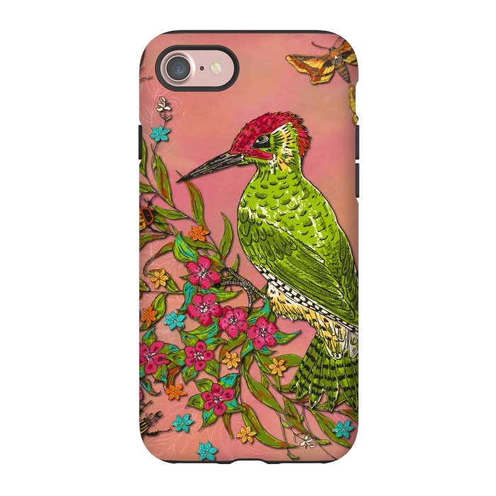 iPhone 7 StrongFit Floral Woodpecker by Lotti Brown