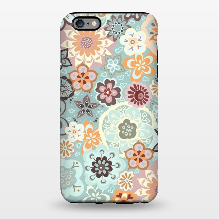 iPhone 6/6s plus StrongFit Beautiful Bouquet of Blooms-Blue and Pink by Paula Ohreen