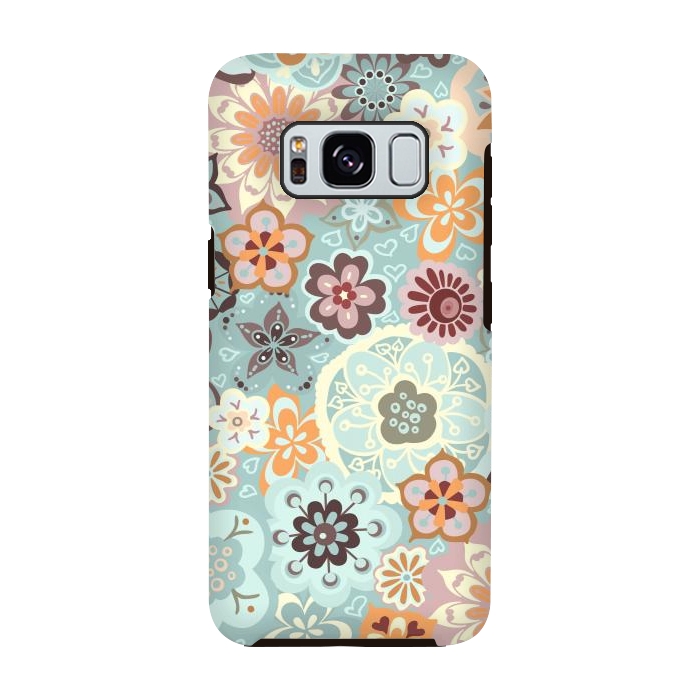 Galaxy S8 StrongFit Beautiful Bouquet of Blooms-Blue and Pink by Paula Ohreen