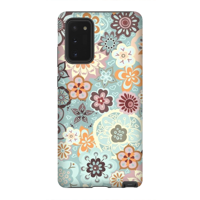 Galaxy Note 20 StrongFit Beautiful Bouquet of Blooms-Blue and Pink by Paula Ohreen
