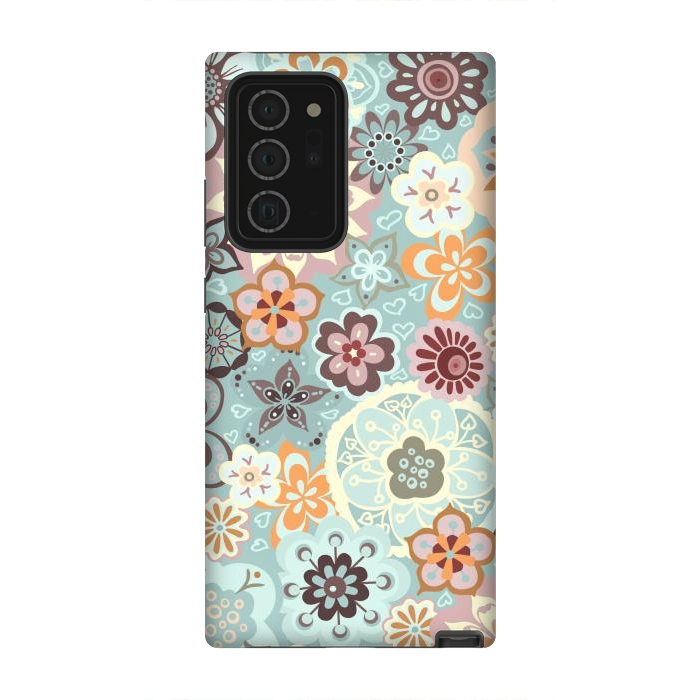 Galaxy Note 20 Ultra StrongFit Beautiful Bouquet of Blooms-Blue and Pink by Paula Ohreen