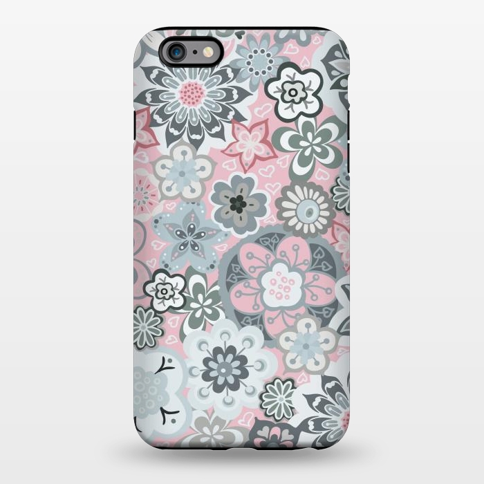 iPhone 6/6s plus StrongFit Beautiful Bouquet of Blooms-Light grey and pink by Paula Ohreen