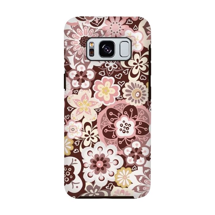 Galaxy S8 StrongFit Bouquet of Blooms-Brown and Yellow by Paula Ohreen