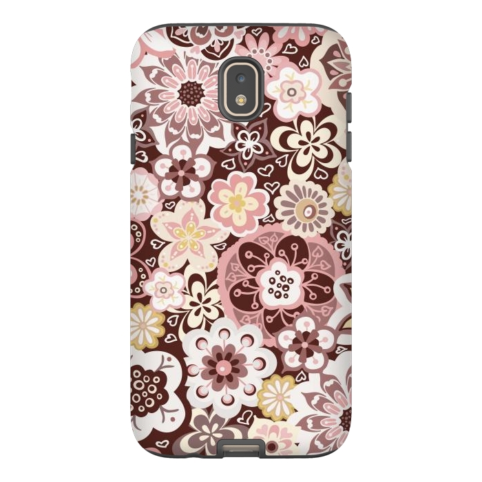 Galaxy J7 StrongFit Bouquet of Blooms-Brown and Yellow by Paula Ohreen