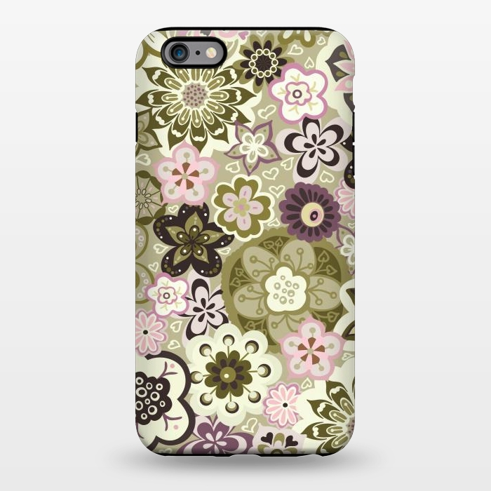 iPhone 6/6s plus StrongFit Bouquet of Blooms-Green and Pink by Paula Ohreen