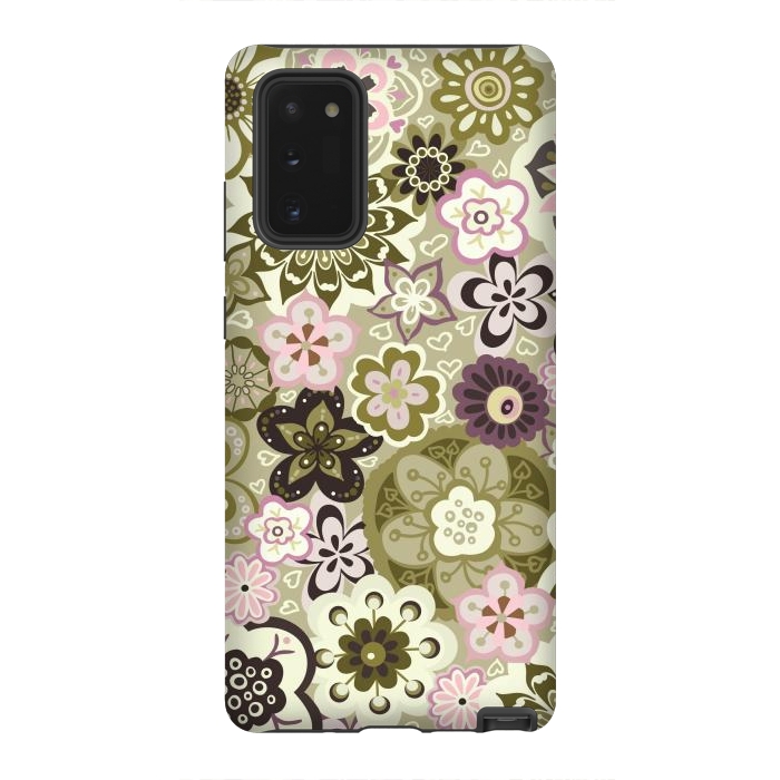 Galaxy Note 20 StrongFit Bouquet of Blooms-Green and Pink by Paula Ohreen