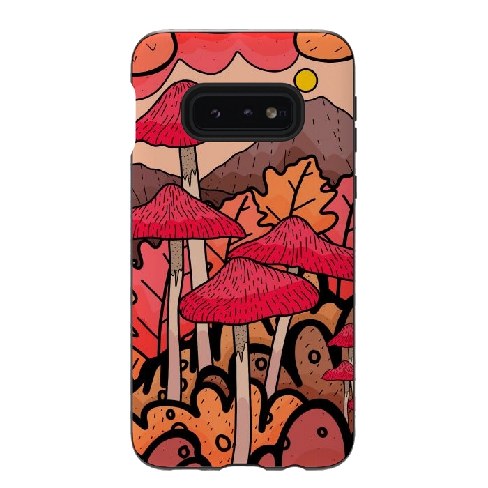 Galaxy S10e StrongFit The mushrooms and the hills by Steve Wade (Swade)