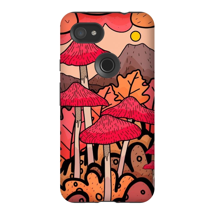 Pixel 3AXL StrongFit The mushrooms and the hills by Steve Wade (Swade)