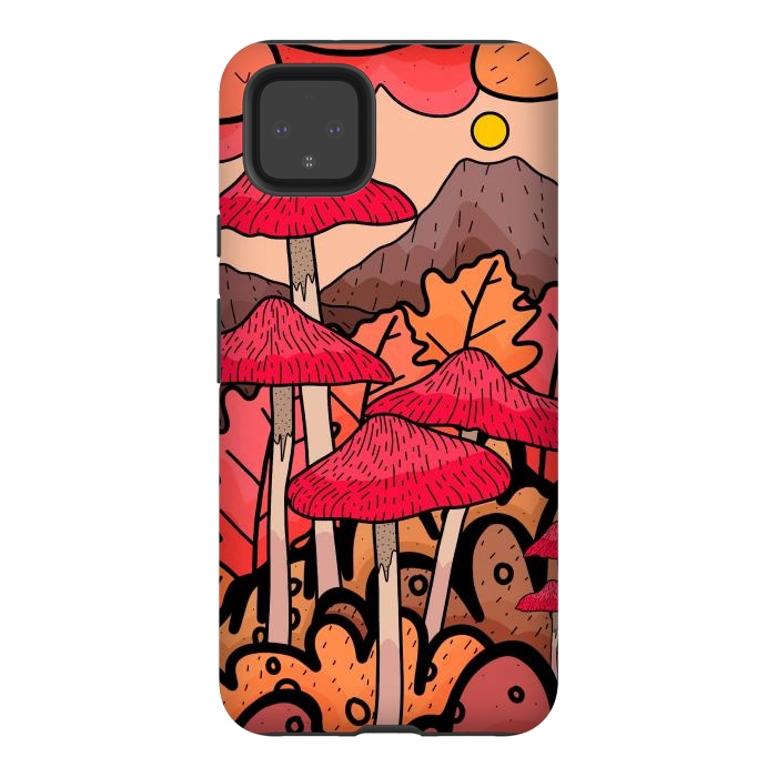 Pixel 4XL StrongFit The mushrooms and the hills by Steve Wade (Swade)