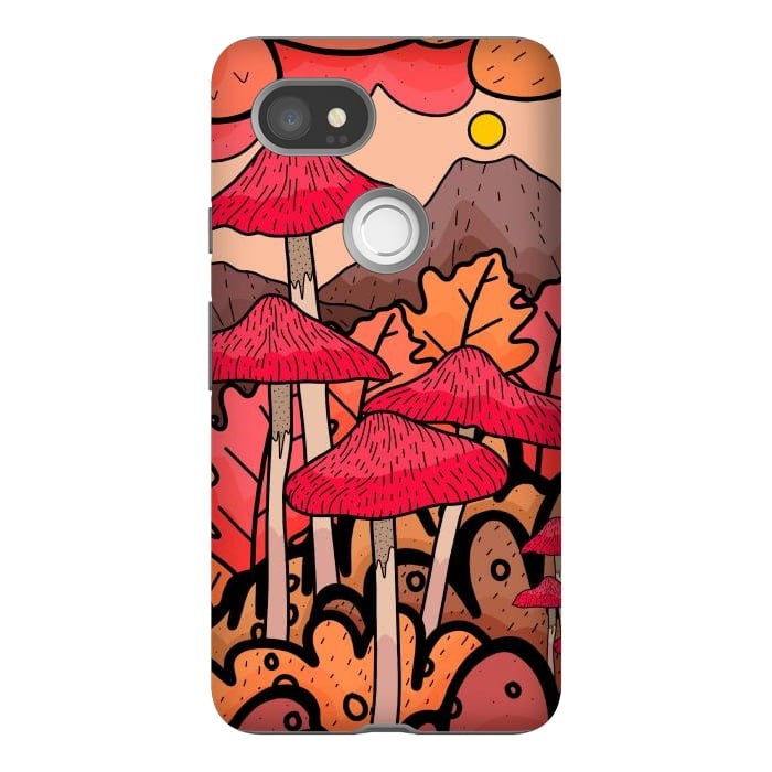 Pixel 2XL StrongFit The mushrooms and the hills by Steve Wade (Swade)