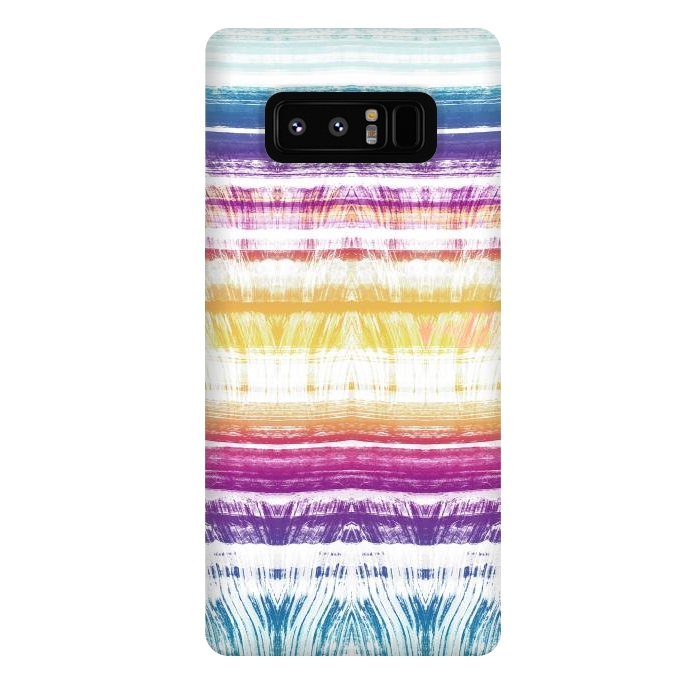 Galaxy Note 8 StrongFit Rainbow brushed ethnic tie dye stripes by Oana 