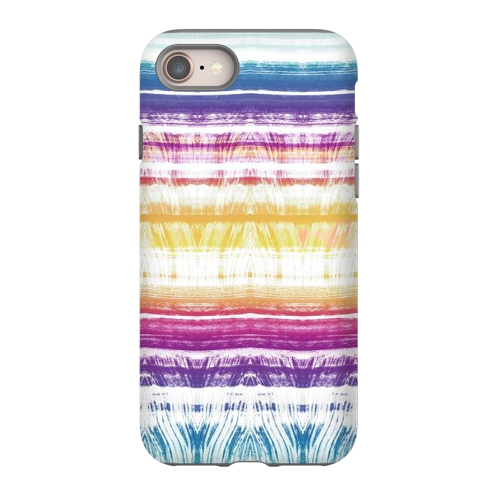 iPhone SE StrongFit Rainbow brushed ethnic tie dye stripes by Oana 