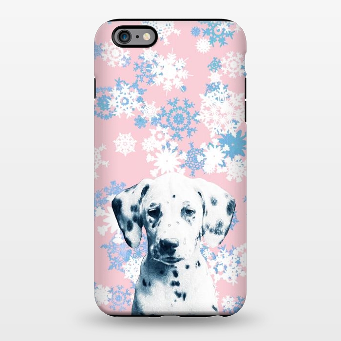 iPhone 6/6s plus StrongFit Pink blue dalmatian and snowflakes by Oana 