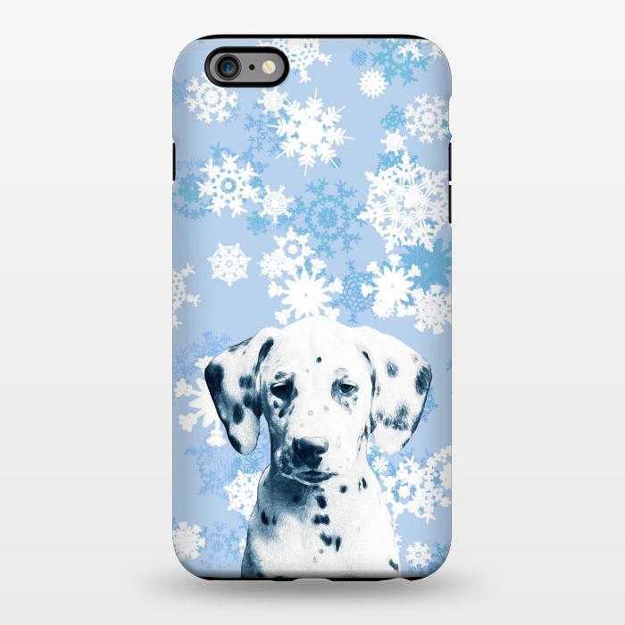 iPhone 6/6s plus StrongFit Cute dalmatian and blue white snowflakes by Oana 