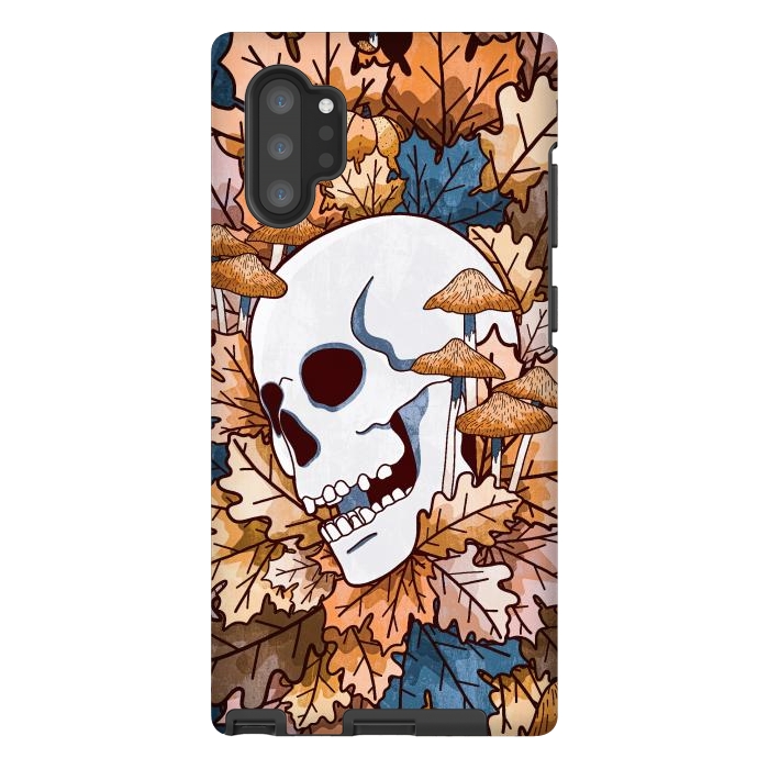 Galaxy Note 10 plus StrongFit The autumnal skull and mushrooms by Steve Wade (Swade)