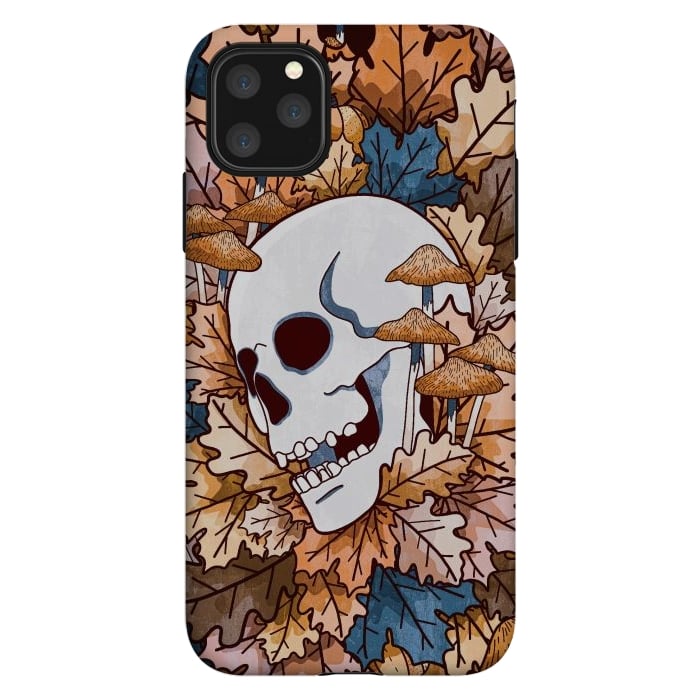 iPhone 11 Pro Max StrongFit The autumnal skull and mushrooms by Steve Wade (Swade)