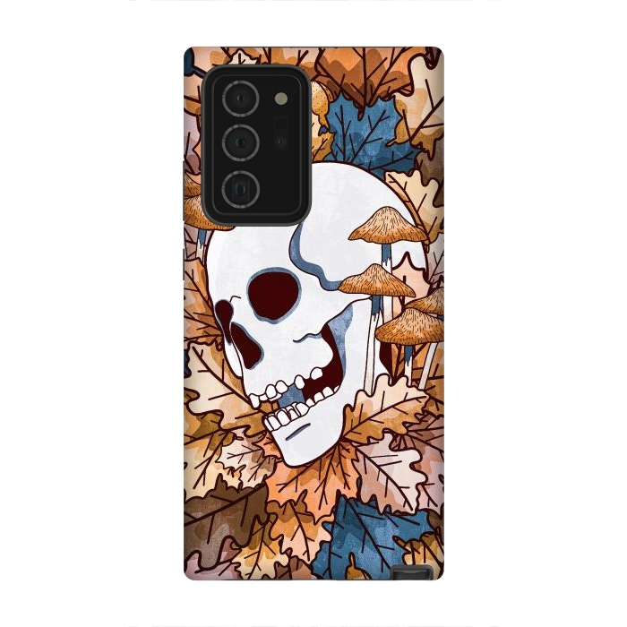 Galaxy Note 20 Ultra StrongFit The autumnal skull and mushrooms by Steve Wade (Swade)