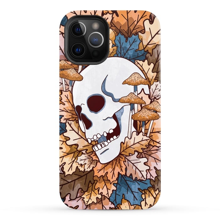iPhone 12 Pro Max StrongFit The autumnal skull and mushrooms by Steve Wade (Swade)