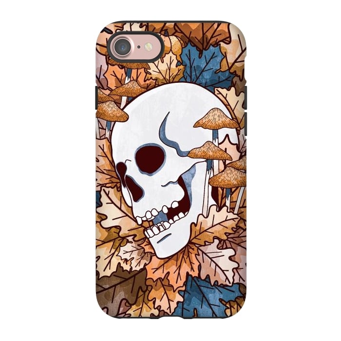 iPhone 7 StrongFit The autumnal skull and mushrooms by Steve Wade (Swade)