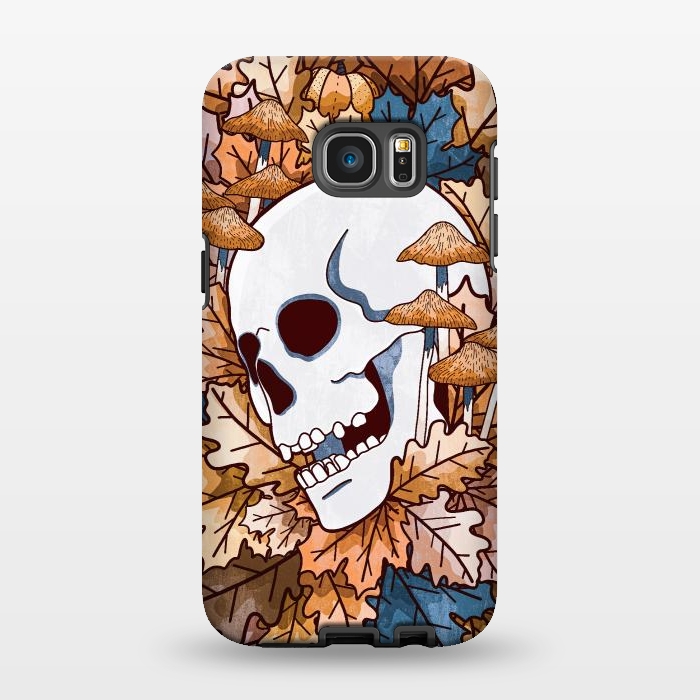 Galaxy S7 EDGE StrongFit The autumnal skull and mushrooms by Steve Wade (Swade)