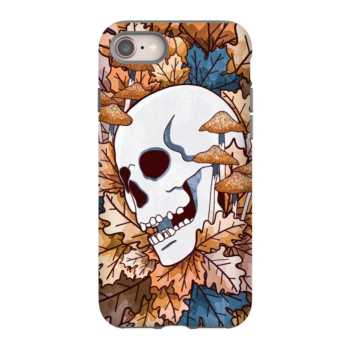 iPhone 8 StrongFit The autumnal skull and mushrooms by Steve Wade (Swade)