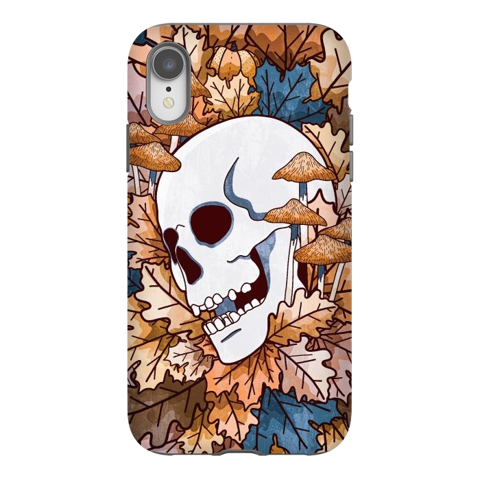 iPhone Xr StrongFit The autumnal skull and mushrooms by Steve Wade (Swade)