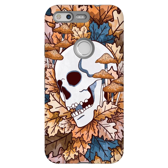 Pixel StrongFit The autumnal skull and mushrooms by Steve Wade (Swade)
