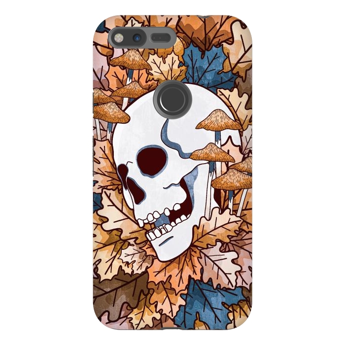 Pixel XL StrongFit The autumnal skull and mushrooms by Steve Wade (Swade)