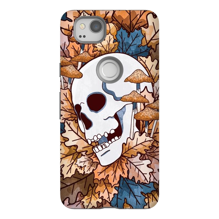 Pixel 2 StrongFit The autumnal skull and mushrooms by Steve Wade (Swade)