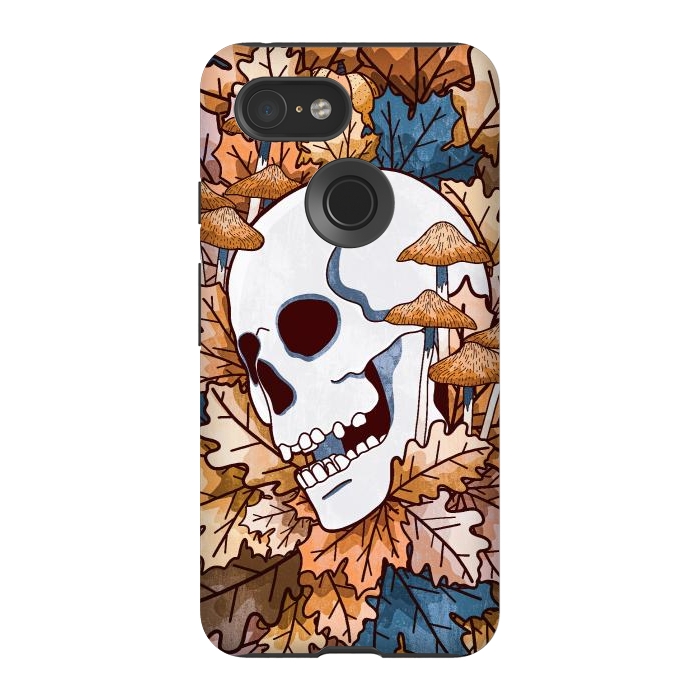 Pixel 3 StrongFit The autumnal skull and mushrooms by Steve Wade (Swade)
