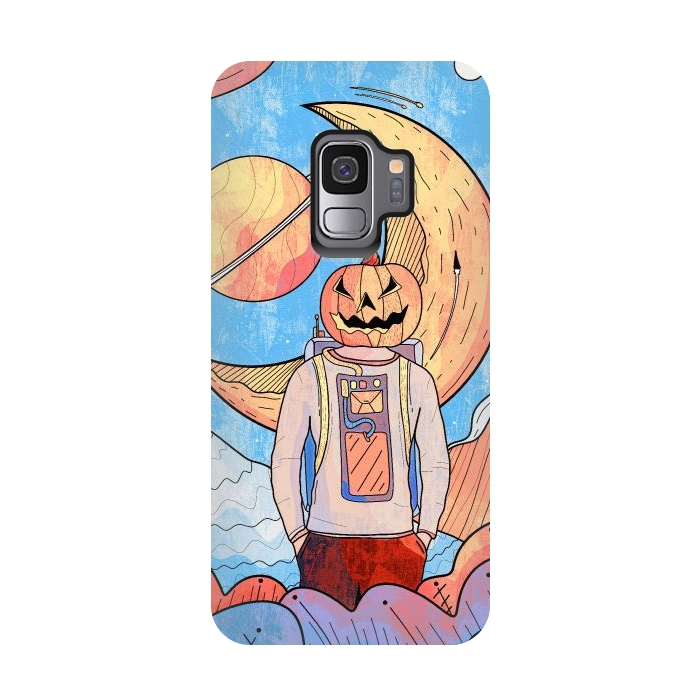 Galaxy S9 StrongFit The pumpkin astronaut  by Steve Wade (Swade)