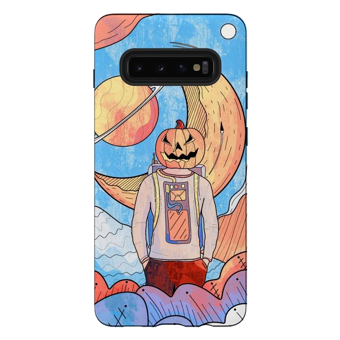Galaxy S10 plus StrongFit The pumpkin astronaut  by Steve Wade (Swade)