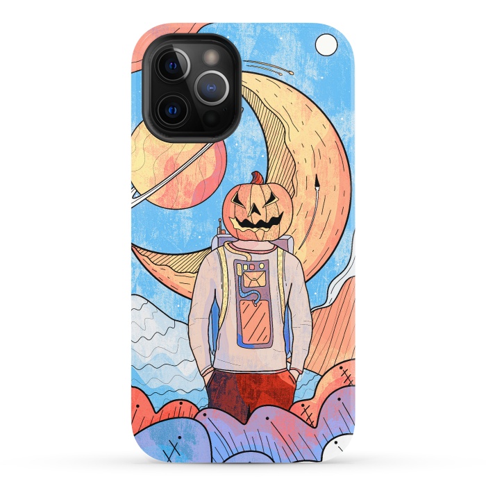 iPhone 12 Pro StrongFit The pumpkin astronaut  by Steve Wade (Swade)