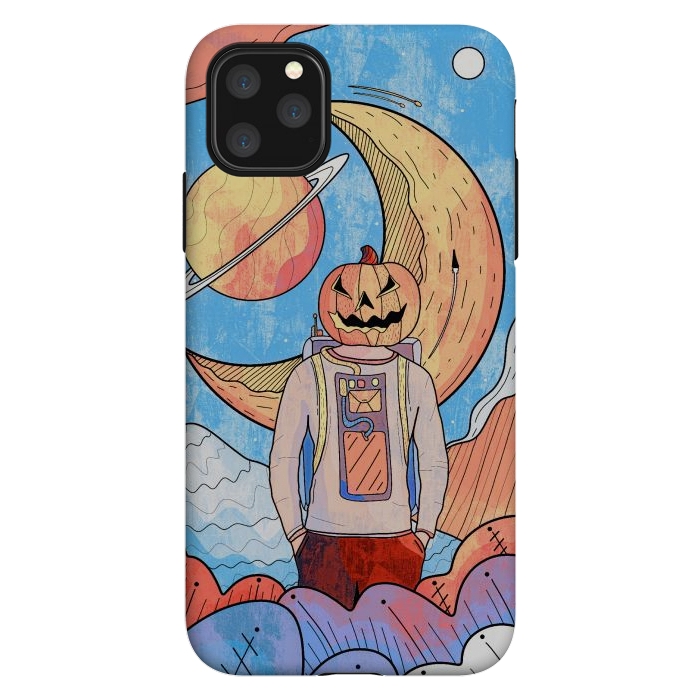 iPhone 11 Pro Max StrongFit The pumpkin astronaut  by Steve Wade (Swade)