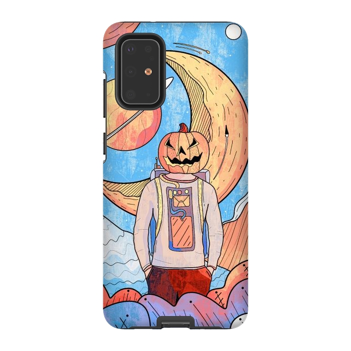 Galaxy S20 Plus StrongFit The pumpkin astronaut  by Steve Wade (Swade)