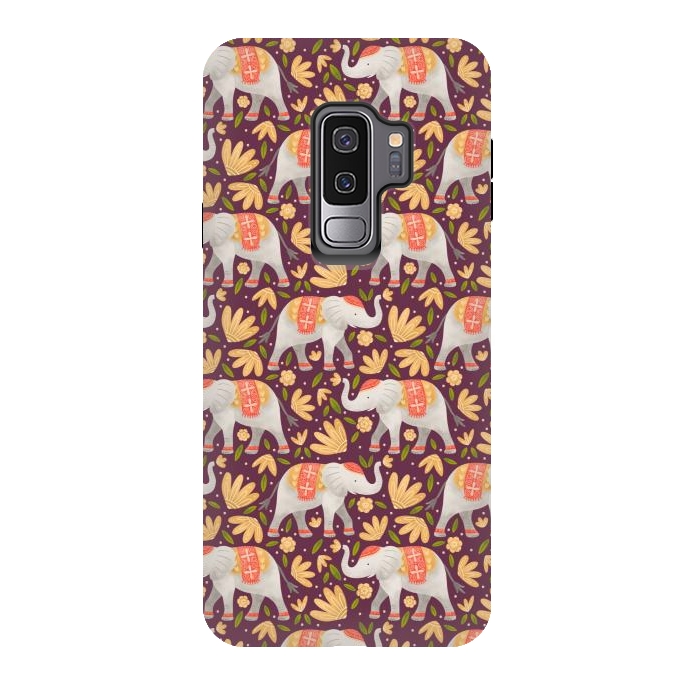 Galaxy S9 plus StrongFit Majestic Elephants by Noonday Design