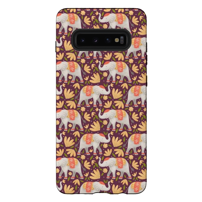 Galaxy S10 plus StrongFit Majestic Elephants by Noonday Design