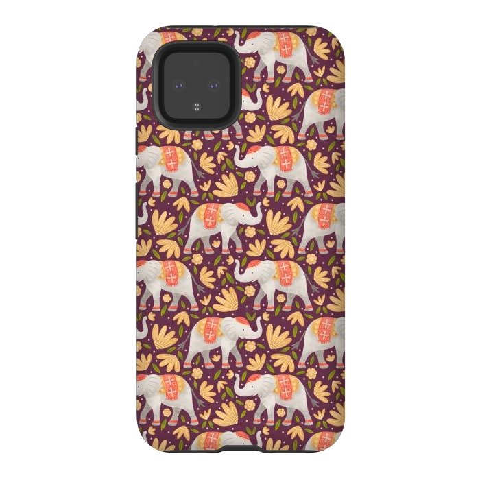 Pixel 4 StrongFit Majestic Elephants by Noonday Design